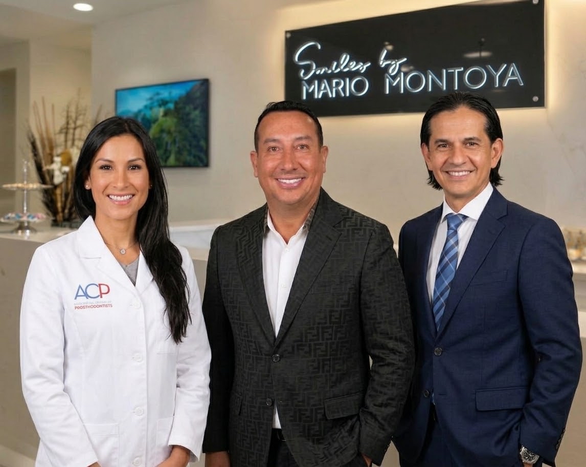 Smiles by Mario Montoya dental team posing together at the cosmetic dentistry practice in Sandy Springs, GA